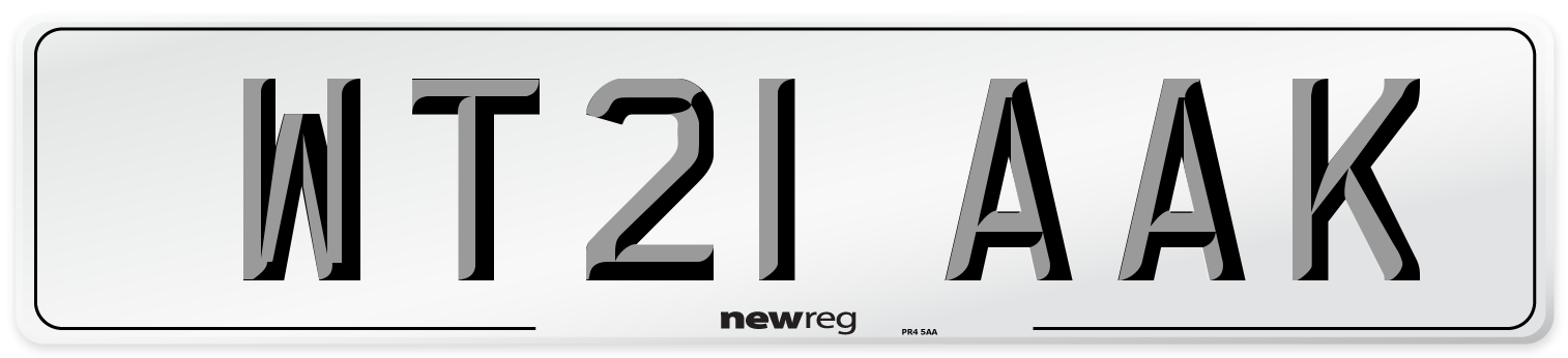 WT21 AAK Number Plate from New Reg